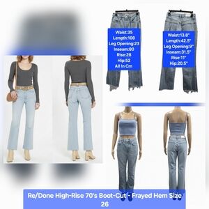 Re/Done High-Rise 70's Boot-Cut - Frayed Hem Size 26